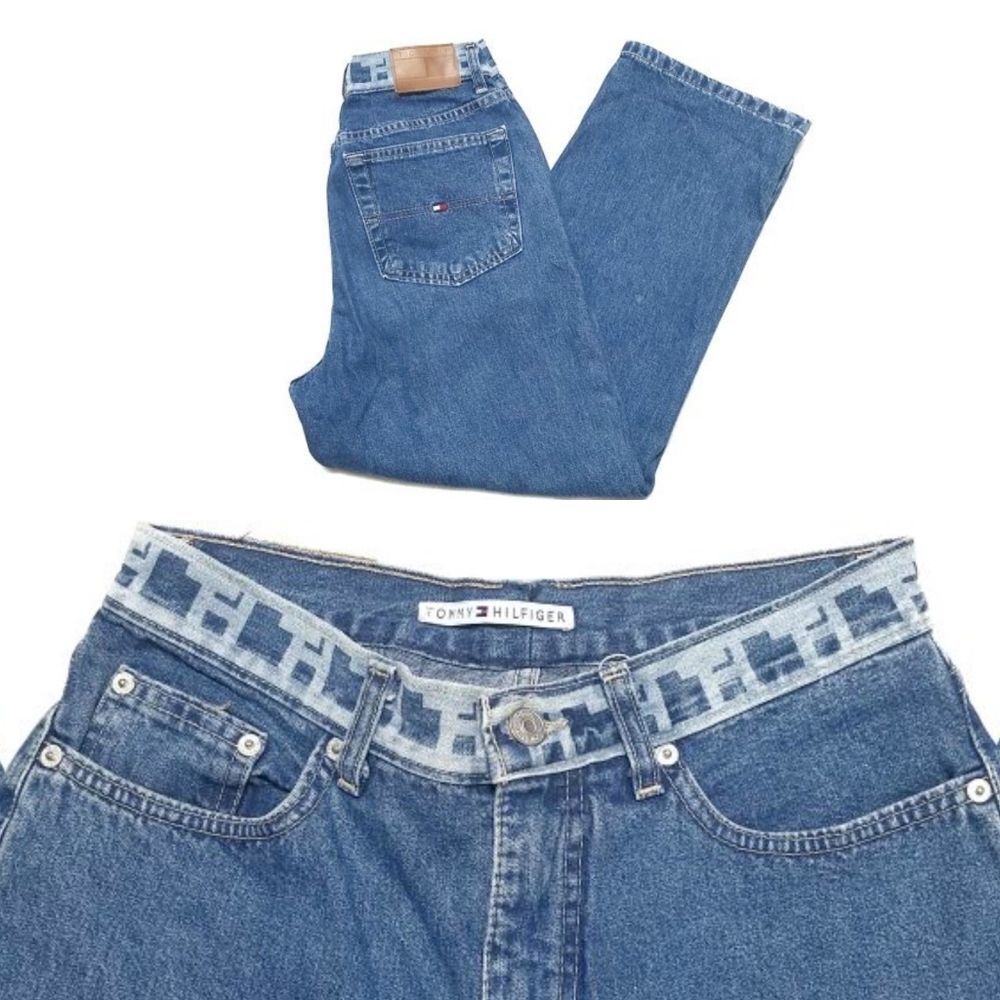 VINTAGE 90s Tommy Hilfiger High Rise Cropped Jeans